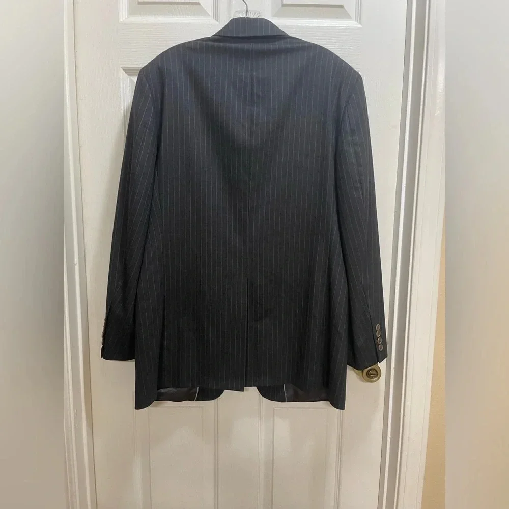 Brooks Brothers 346 Stretch Wool Blazer Pinstripe 2 Button Office Work Size 42L